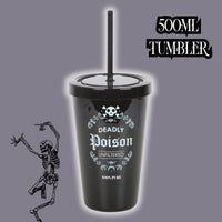 Deadly Poison Gothic Tumbler – 500ml Reusable Straw Cup for Cold Drinks