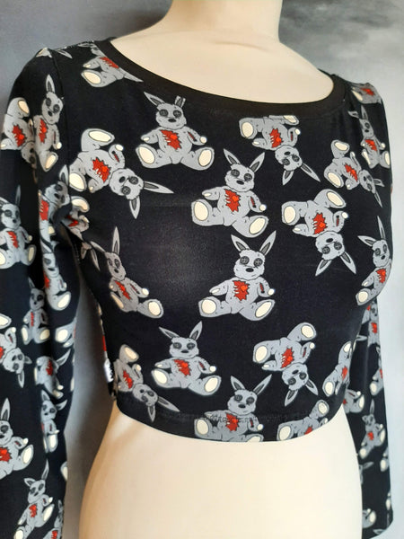 In Stock A8E Dead Bunnies Amelise Long Sleeve Crop top - size M -- 296504744856
