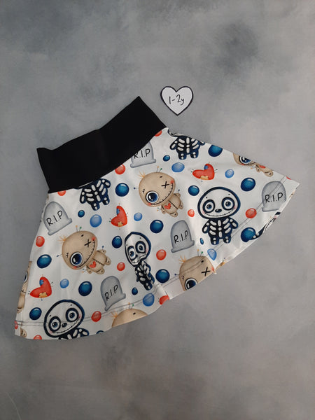 In Stock Cute Spooks twisty skirt 1-2y A8E