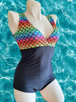 In Stock Rainbow Mermaid Cross Front Swimsuit - XS -- 355861498635