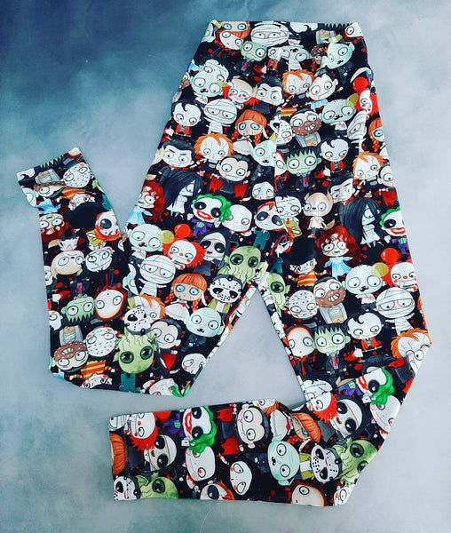 In Stock A8E Chibi Horror Friends Leggings - sizes M and L -- 355792385396